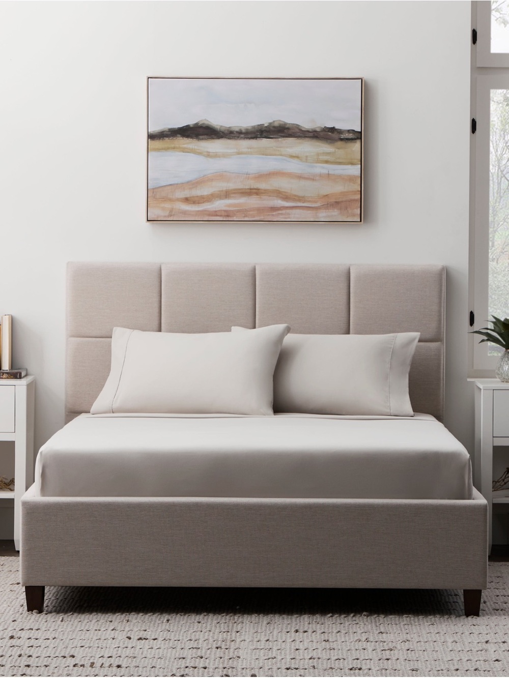 Malouf Brushed Microfiber Sheet Set Full Driftwood NWT